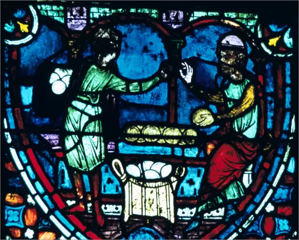 The Bakers, stained glass, Chartres Cathedral, France, 1194-1260
