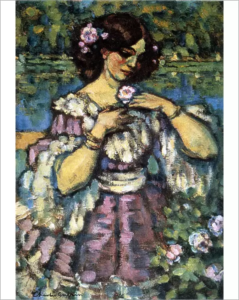 Woman With Rose, 1901. Artist: Charles Guerin