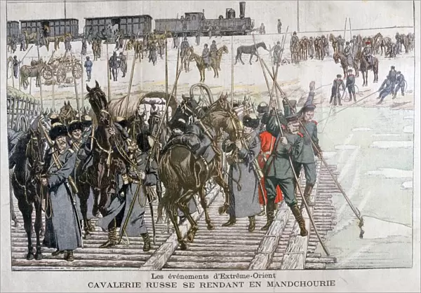 Russian cavalry heading into Mandchourie, China, 1900. Artist: Eugene Damblans