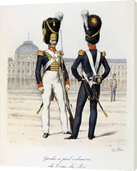 Gardes a pied ordinaires du Corps de Roi, petite and grande tenue, 1817-30 Artist: Eugene Titeux