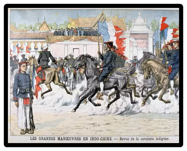 Review of the indigenous cavalry, French Indochina, 1903