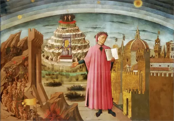 Dante and the Divine Comedy (The Comedy Illuminating Florence), 1464-1465. Artist: Domenico di Michelino