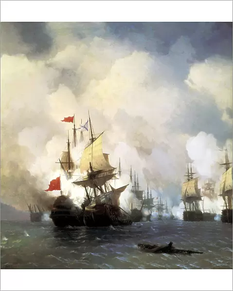 The Naval Battle of Chesma on 5th July 1770, 1848