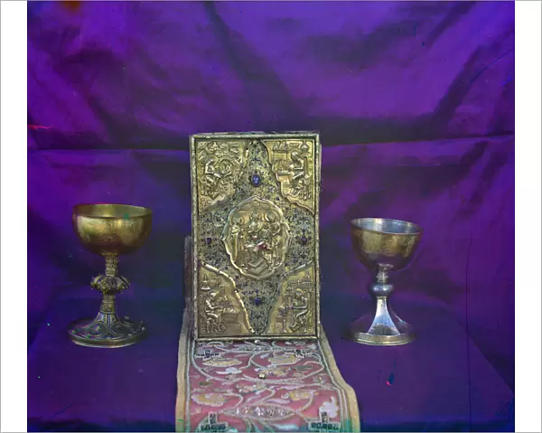 Gospel of Tsar Alexei Mikhailovich and the sacramental vessels of of Tsar Mikhail Feodorovich, 1911