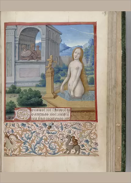 Bathsheba bathing (Book of Hours), 1485-1499. Artist: Bourdichon, Jean (1457-1521)