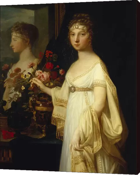 Portrait of Empress Elizabeth Alexeievna, Princess Louise of Baden (1779-1826), 1802. Artist: Monnier, Jean Laurent (1743  /  46-1808)