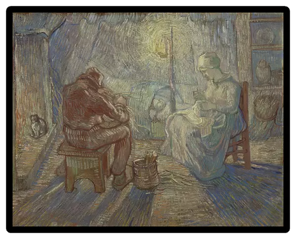 Night (after Millet), 1889. Artist: Gogh, Vincent, van (1853-1890)