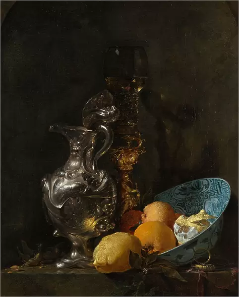 Still Life with Silver Jug, c. 1655-1656. Artist: Kalf, Willem (1619-1693)