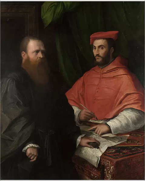 Cardinal Ippolito de Medici and Monsignor Mario Bracci, after 1532. Artist: Girolamo da Carpi (1501-1556)
