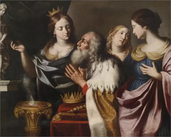 King Solomons wives lead him into idolatry. Artist: Venanzi di Pesaro, Giovanni (1627-1705)