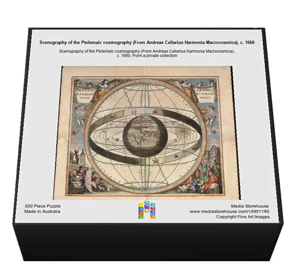 Scenography of the Ptolemaic cosmography (From Andreas Cellarius Harmonia Macrocosmica), c. 1660. Artist: Loon, Johannes van (c. 1611-1686)