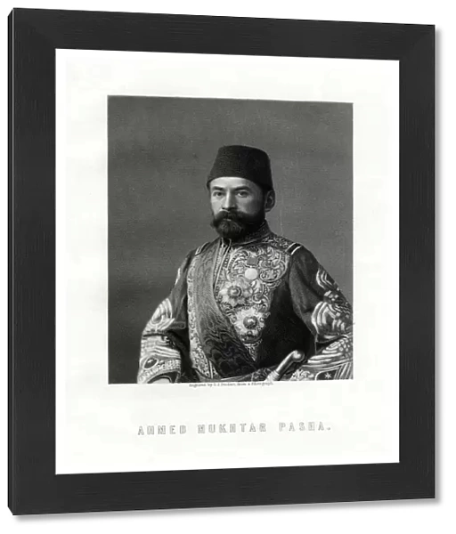 Ahmed Mukhtar Pasha, French and Ottoman Empire army officer, 19th century. Artist: George J Stodart
