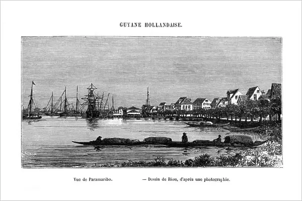 Paramaribo, Republic of Suriname, 19th century. Artist: Edouard Riou