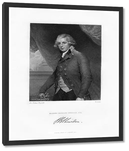 Richard Brinsley Sheridan, Irish playwright and Whig statesman, c1788, (1830). Artist: R Hicks