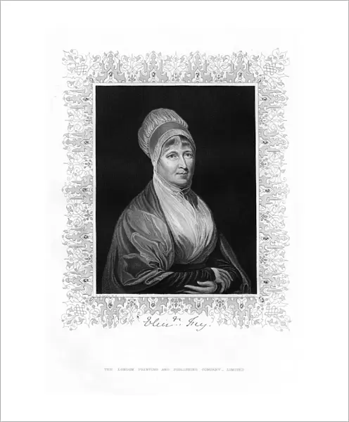 Elizabeth Fry, British philanthropist, 19th century. Artist: J Cochran