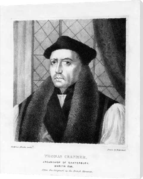 Thomas Cranmer, protestant Archbishop of Canterbury, (19th century). Artist: W Rintoul