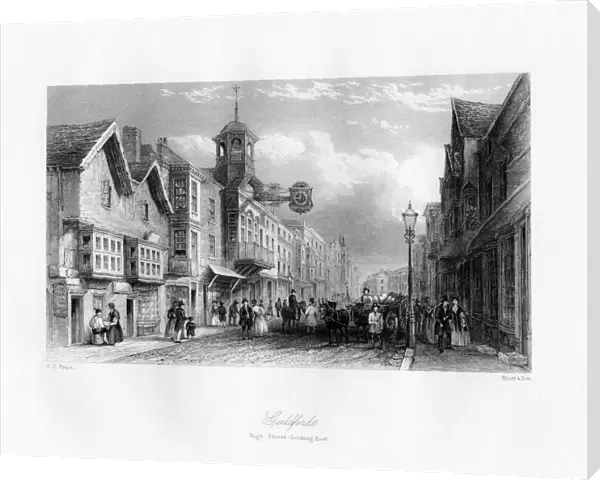 Guildford High Street, Guildford, Surrey, 19th century. Artist: Shury & Son