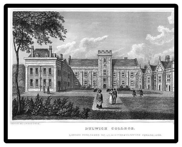 Dulwich College, London, 1829. Artist: J Rogers