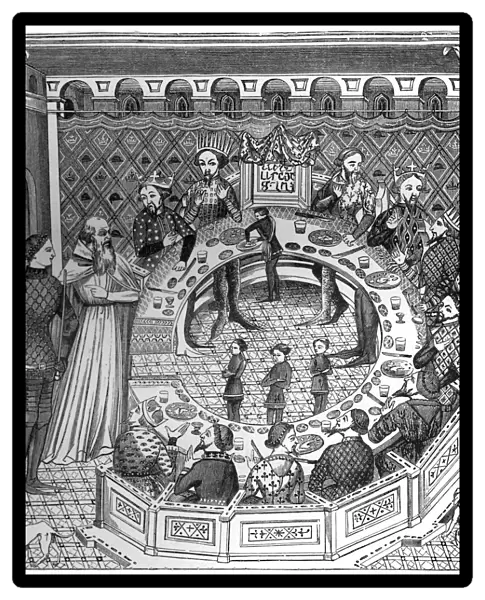 The round table of King Artus of Brittany, 14th century, (1870)