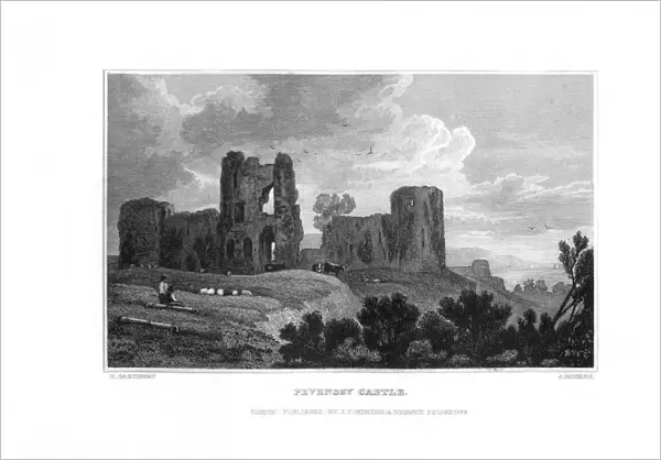 Pevensey Castle, Pevensey, East Sussex, 1829. Artist: J Rogers