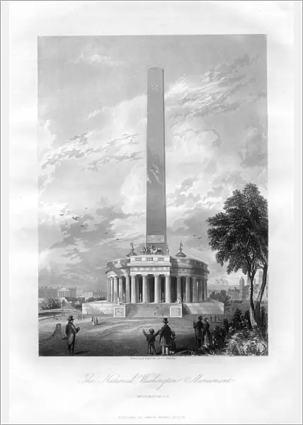The National Washington Monument, Washington DC, USA, 1855. Artist: AC Warren