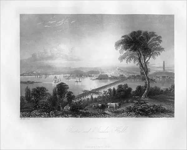 Boston and Bunker Hill, Massachusetts, 1855. Artist: F O Freeman