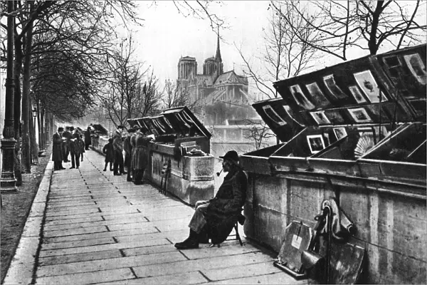 Book stalls along the quays, Paris, 1931. Artist: Ernest Flammarion
