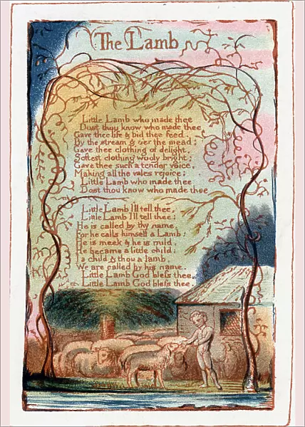 The Lamb, illustration from Songs of Innocence and of Experience. c1770-1820. Artist: William Blake