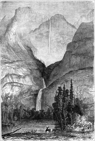 Yosemite Falls, California, 19th century. Artist: Paul Huet