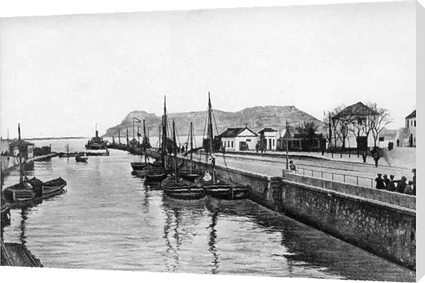 The Rock of Gibraltar from Algeciras, Spain, early 20th century. Artist: VB Cumbo