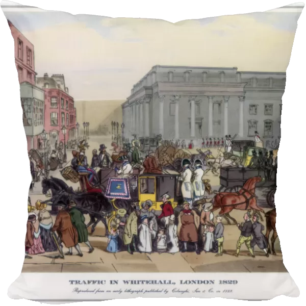 Traffic in Whitehall, London, 1829