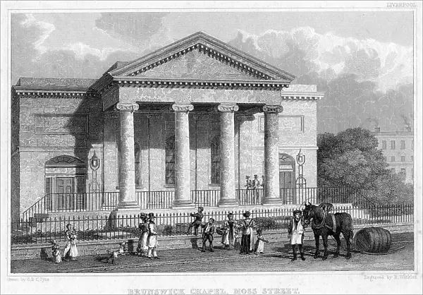 Brunswick Chapel, Moss Street, Liverpool, 1829. Artist: R Winkles