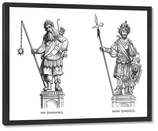 Statues of Gog (Gogmagog) and Magog (Corineus), 1886
