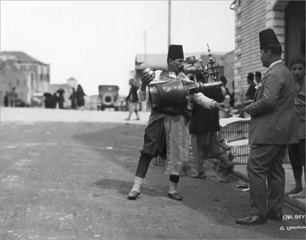 A lemonade seller, Beiruit, Lebanon, c1920s-c1930s(?)