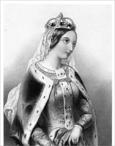 Catherine of Valois (1401-1437), queen consort of King Henry V, 19th century. Artist: Francis Holl