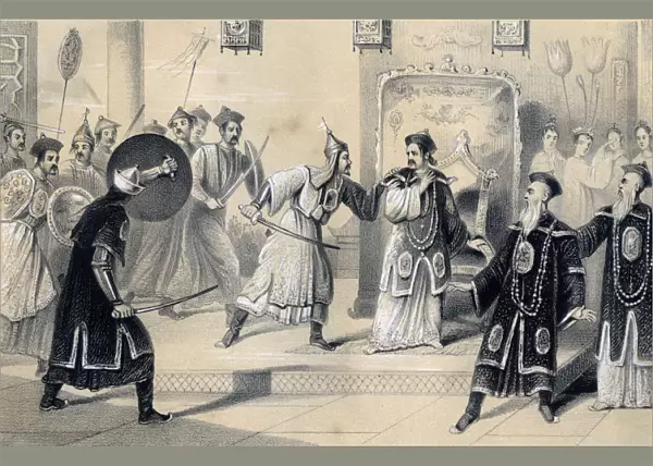 The Emperor Weit-Soong and his court, taken prisoners by the Tartars, 1847. Artist: JW Giles
