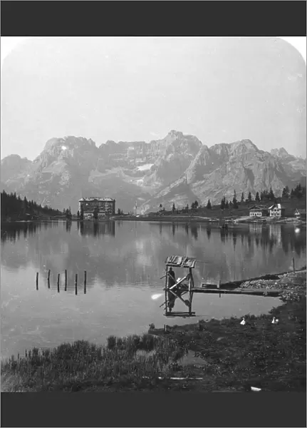 Misurina Lake, Sorapiss Peaks and the Dolomites, Italy, c1900. Artist: Wurthle & Sons