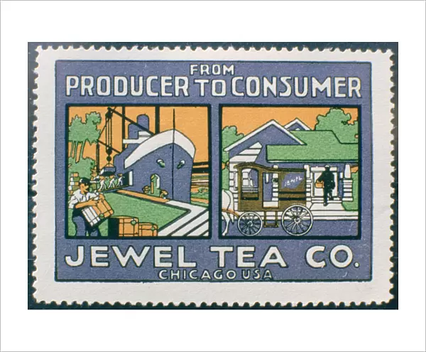 Label advertising the Jewel Tea Co of Chicago, USA