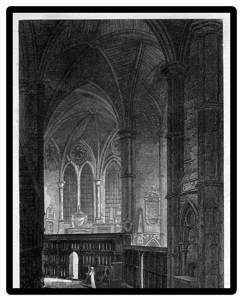 Entrance to the south aisle, Westminster Abbey, London, 1816. Artist: Sands
