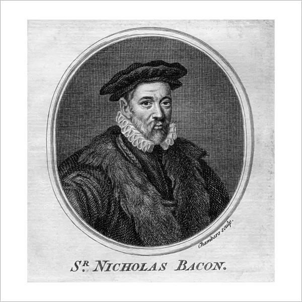 Sir Nicholas Bacon, 16th century English politician. Artist: T Chambars