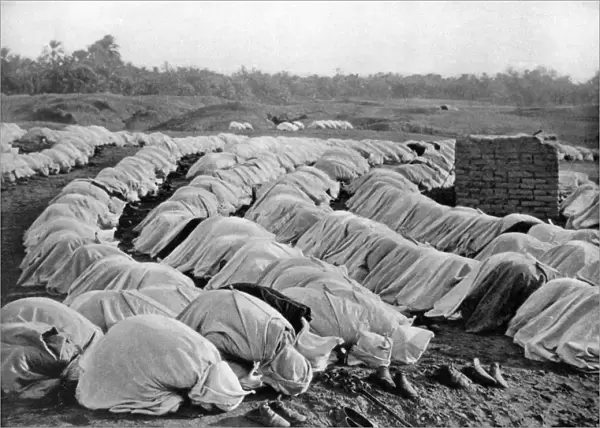 Muslims at prayer, Algeria, 1920. Artist: Biskra Frechon
