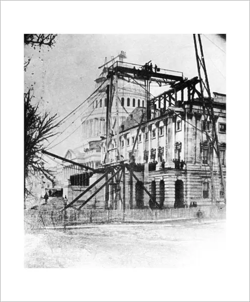 One of the wings of the Capitol near completion, Washington DC, USA, c1860 (1955)