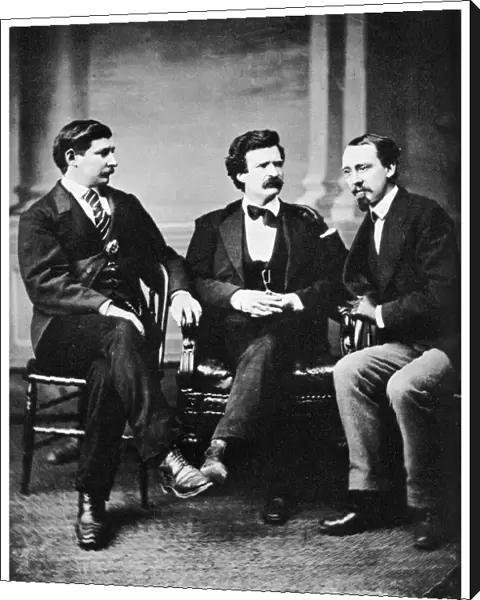 Alfred Townsend, Mark Twain and David Gray, 1871 (1955)