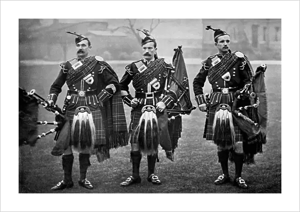 Pipers of the 1st Scots Guards, 1896. Artist: Gregory & Co