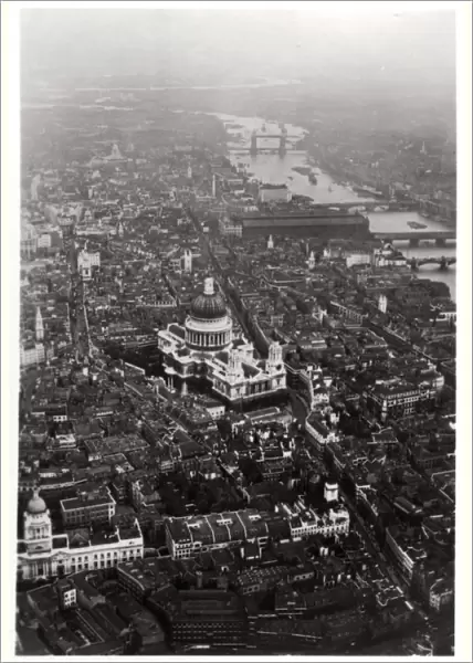 Aerial view of St Pauls Cathedral, London, from a Zeppelin, 1931 (1933)