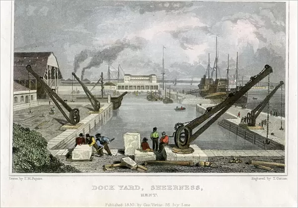 Dock Yard, Sheerness, Kent, 1830. Artist: T Garner