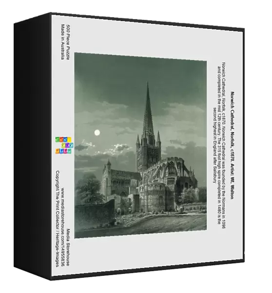 Norwich Cathedral, Norfolk, c1870. Artist: WL Walton