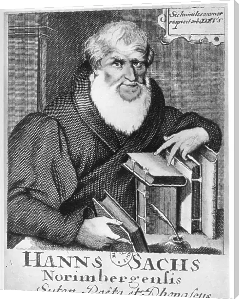 Hans Sachs, German meistersinger (mastersinger), poet, playwright and shoemaker, 1623. Artist: L Kilina
