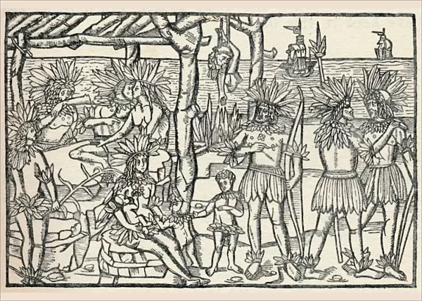The First Representation of the People of the New World, (1505), 1912. Artist: Johann Froschauer