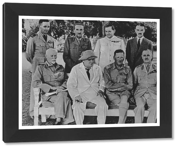 At the Front in Egypt: Mr. Churchill in Cairo with members of the Middle East War Council, 1942